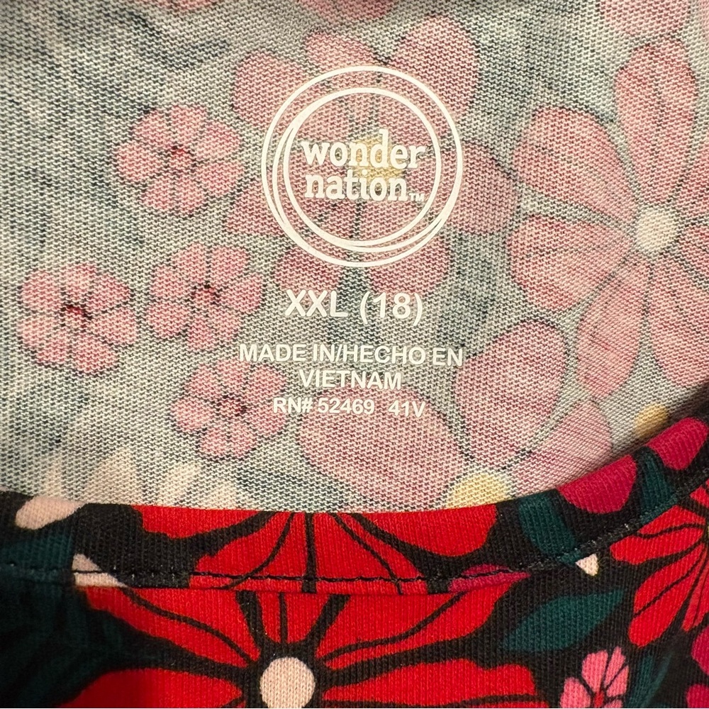 Time and Tru Teal Tiered Dress & Wonder Nation Red Floral Long-Sleeve Dress - Picture 12 of 16